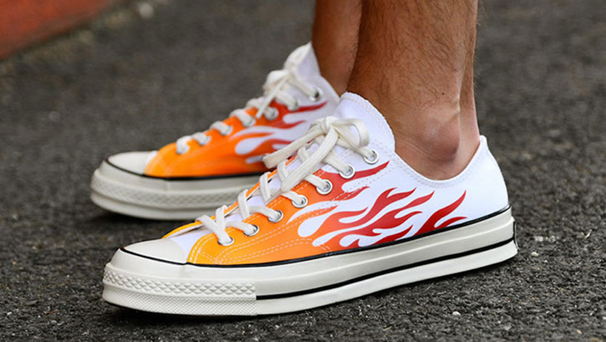 converse chucks flame
