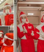 Antisipasi COVID-19, Kru Kabin Air Asia Filipina Kenakan Seragam Khusus Ini
