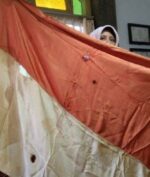 Bendera Merah Putih yang pertama kali dikibarkan di Indonesia (foto: tribunjabar/ahmad imam baehaqi)