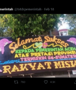 Aceh Jadi Provinsi Termiskin Sumatera Barat, Kantor Gubernur Banjir Papan Ucapan Selamat